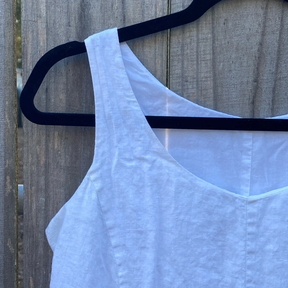White Irish Linen Dress - Picture 2 of 3